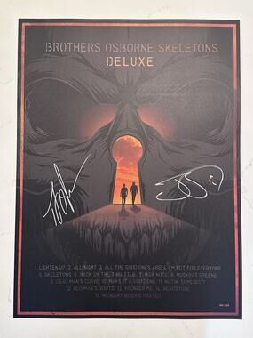 BROTHERS OSBORNE Skeletons Deluxe 18"x24" Poster #160/260 Signed Autographed